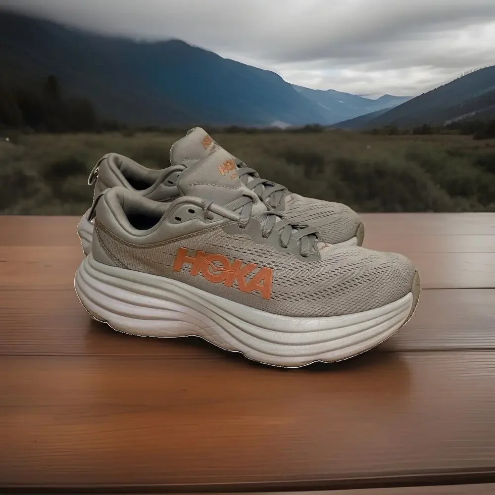 HOKA Bondi 8 Running Shoe Harbor Mist/Lunar Rock Women's Size 7.5B Style 1127952